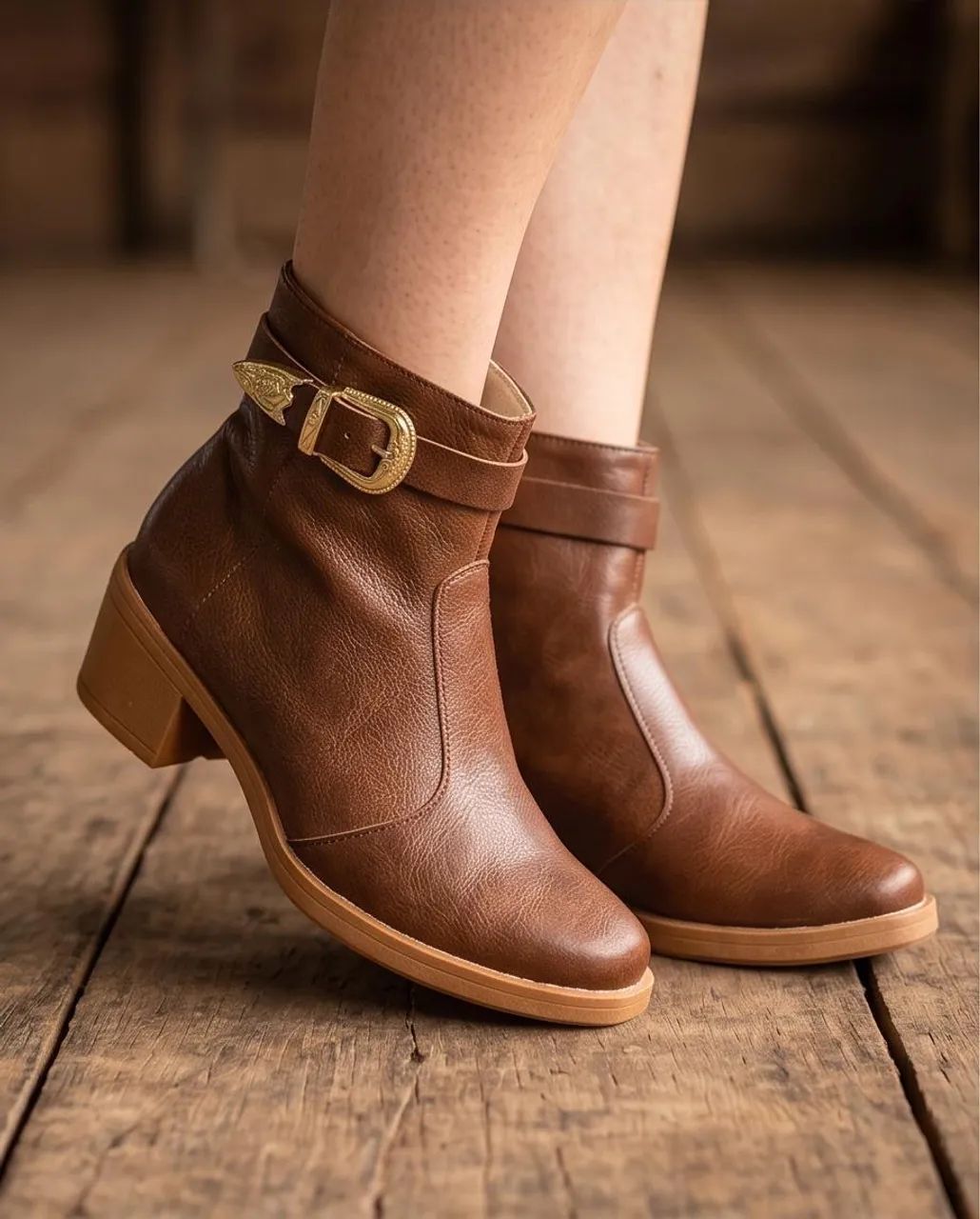Bota couro feminina  - Foto 4