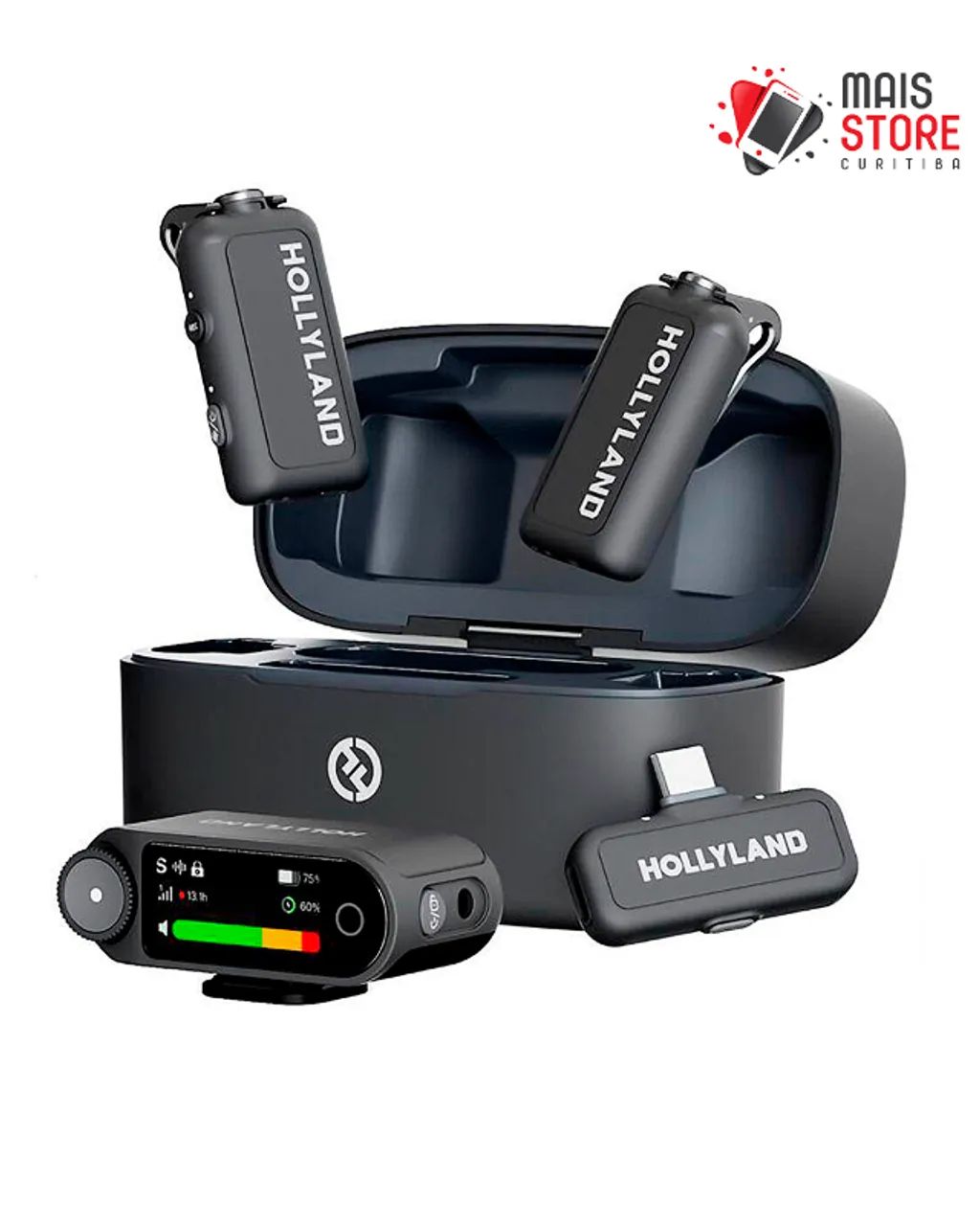  Microfone Hollyland Lark Max 2 Combo Duo- Novo-Lacrado
