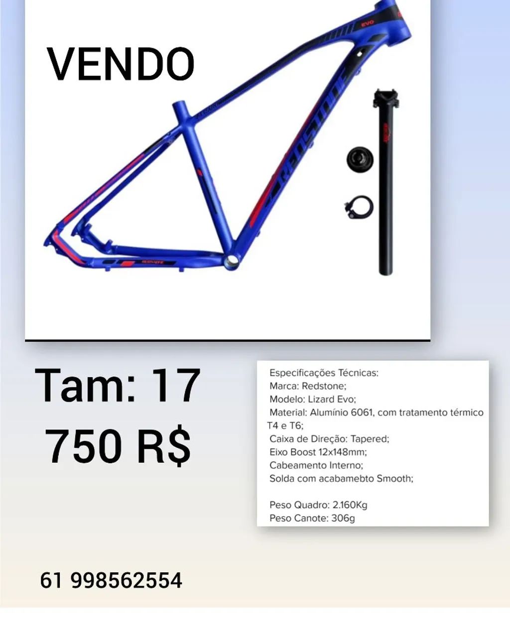 Quadro redstone lizard evo - Ciclismo - Água Fria de Goiás