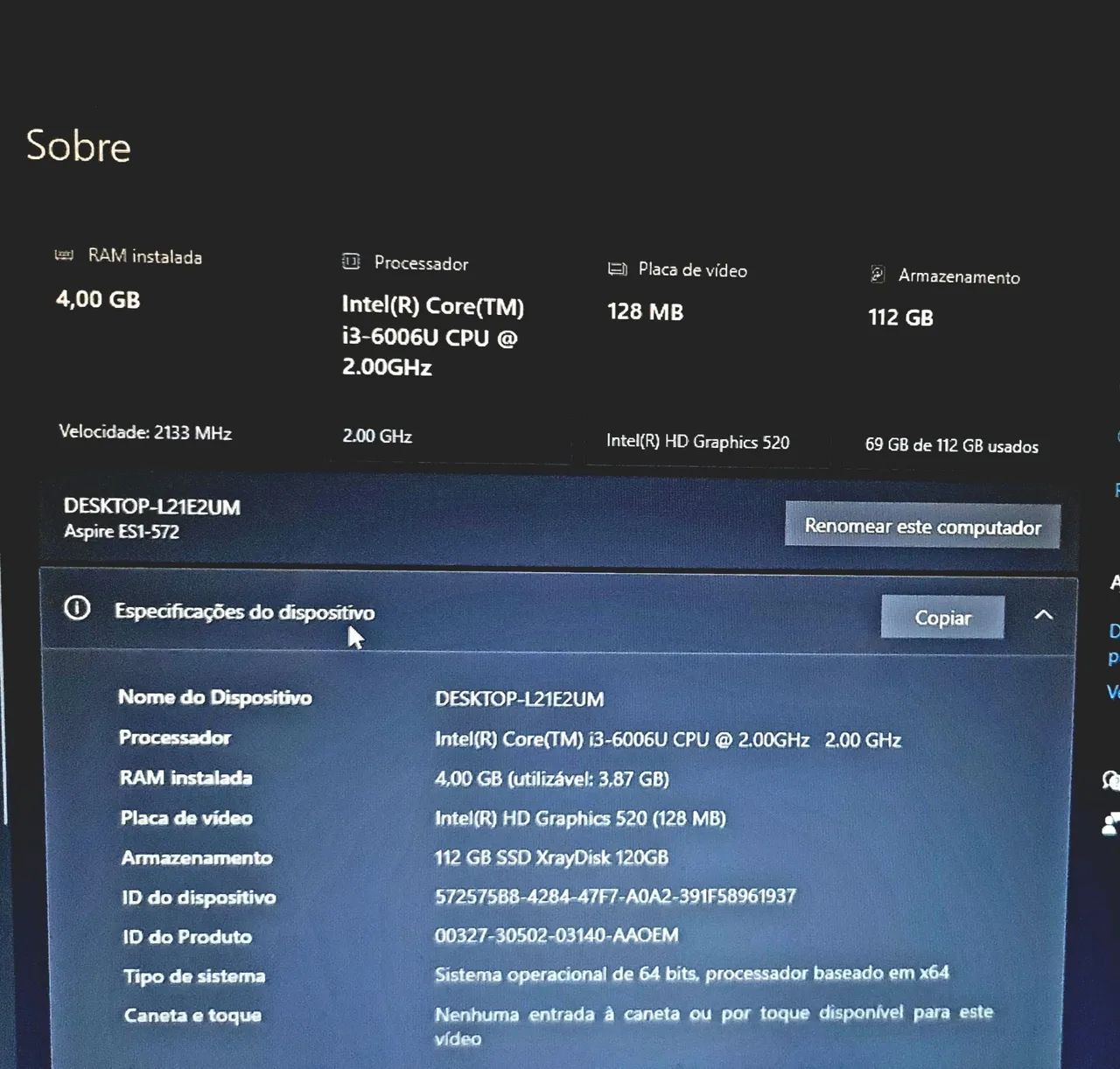 Notebook Acer Aspire ES1 - Foto 3