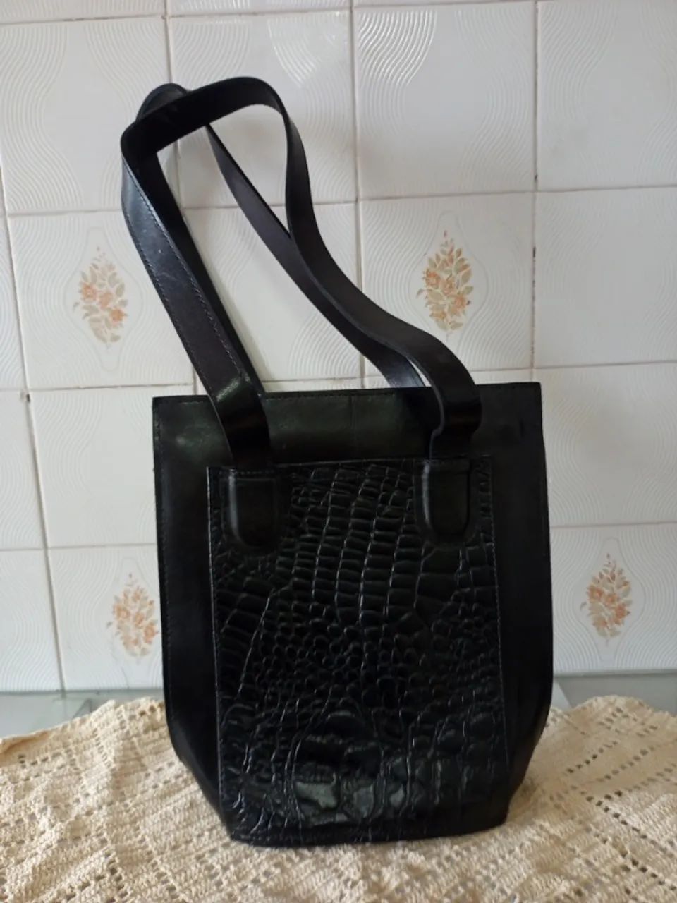 Bolsa de Couro Legitima Decada 1990 - Nova Sem Uso - Foto 3