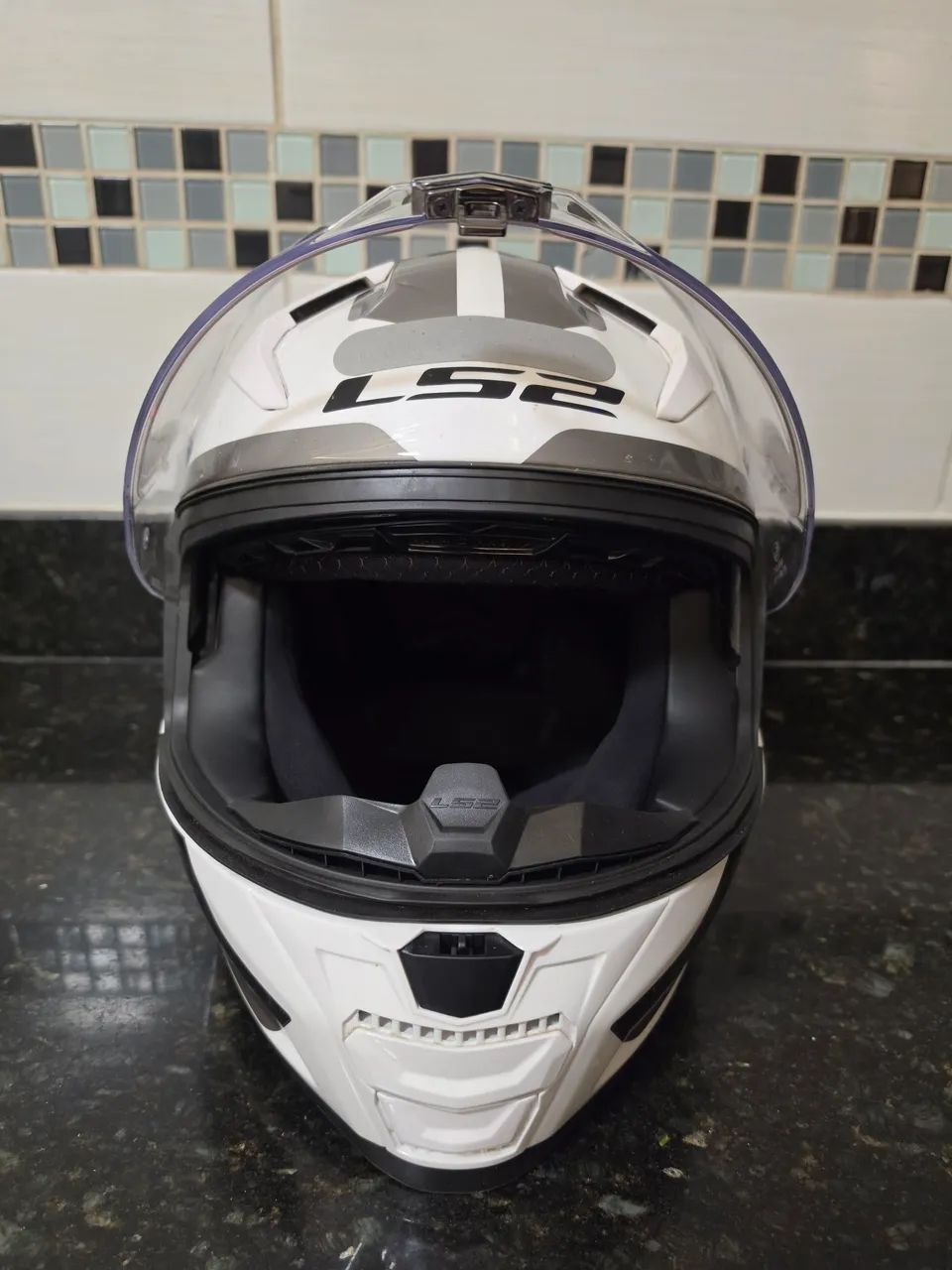 Capacete LS2 FF811 Vector II Metric Branco - Semi Novo - Foto 4
