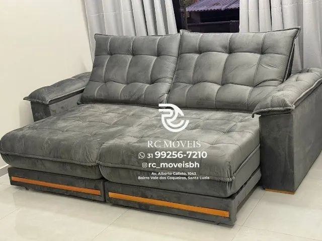 Sofá Retrátil e Reclinável Barcelona Euro Pillow 30cm Molas Ensacadas - Com Nota Fiscal - Foto 3