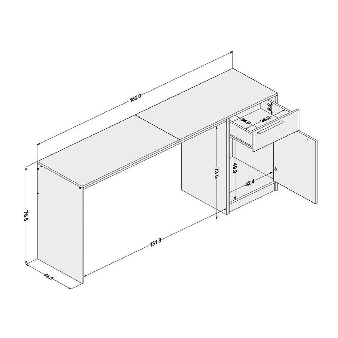 Mesa para escritório branca  - Foto 3