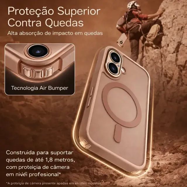 CAPA MAGNÉTICA MAGSAFE PREMIUM PARA IPHONE + PROTETOR DE CÂMERA - Foto 5