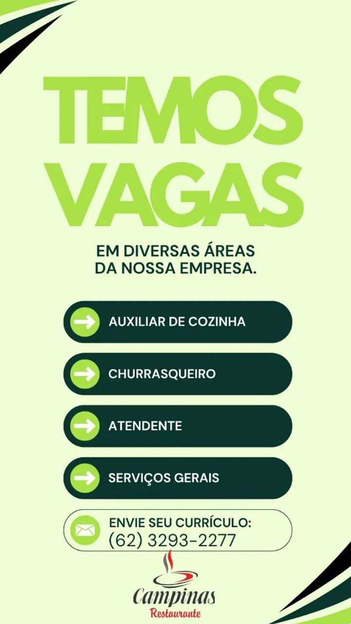 Vagas de emprego CAMPINAS RESTAURANTE 