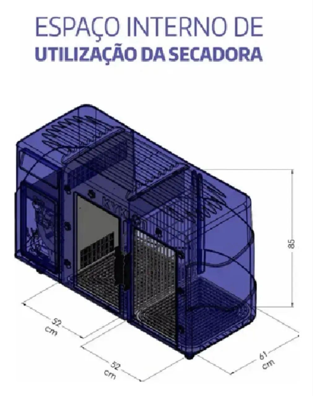 Máquina De Secar Animais Rotomoldada Kyklon Pink Pink - Foto 2