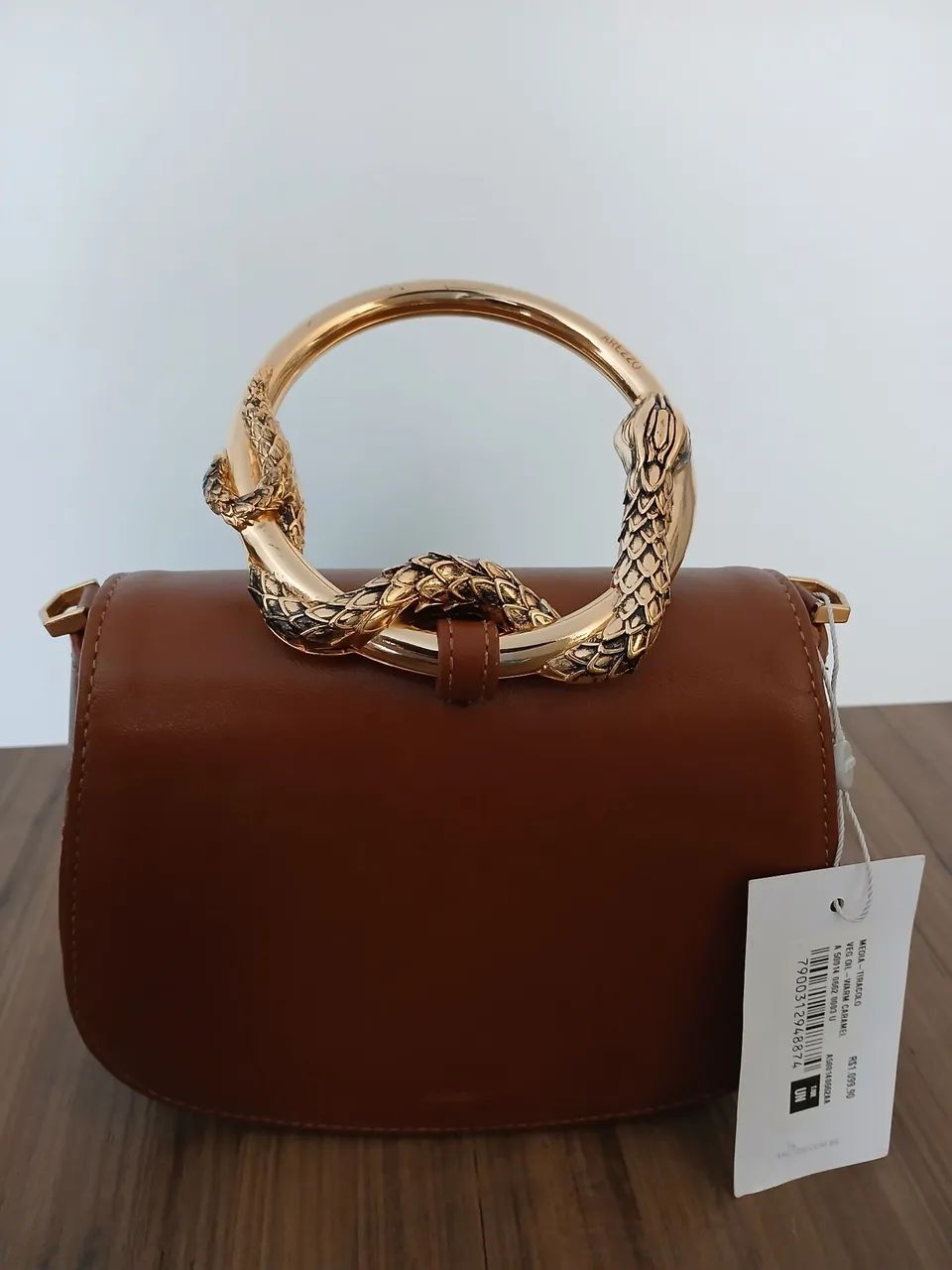 BOLSA AREZZO COURO LEGÍTIMO MARROM  - Foto 4