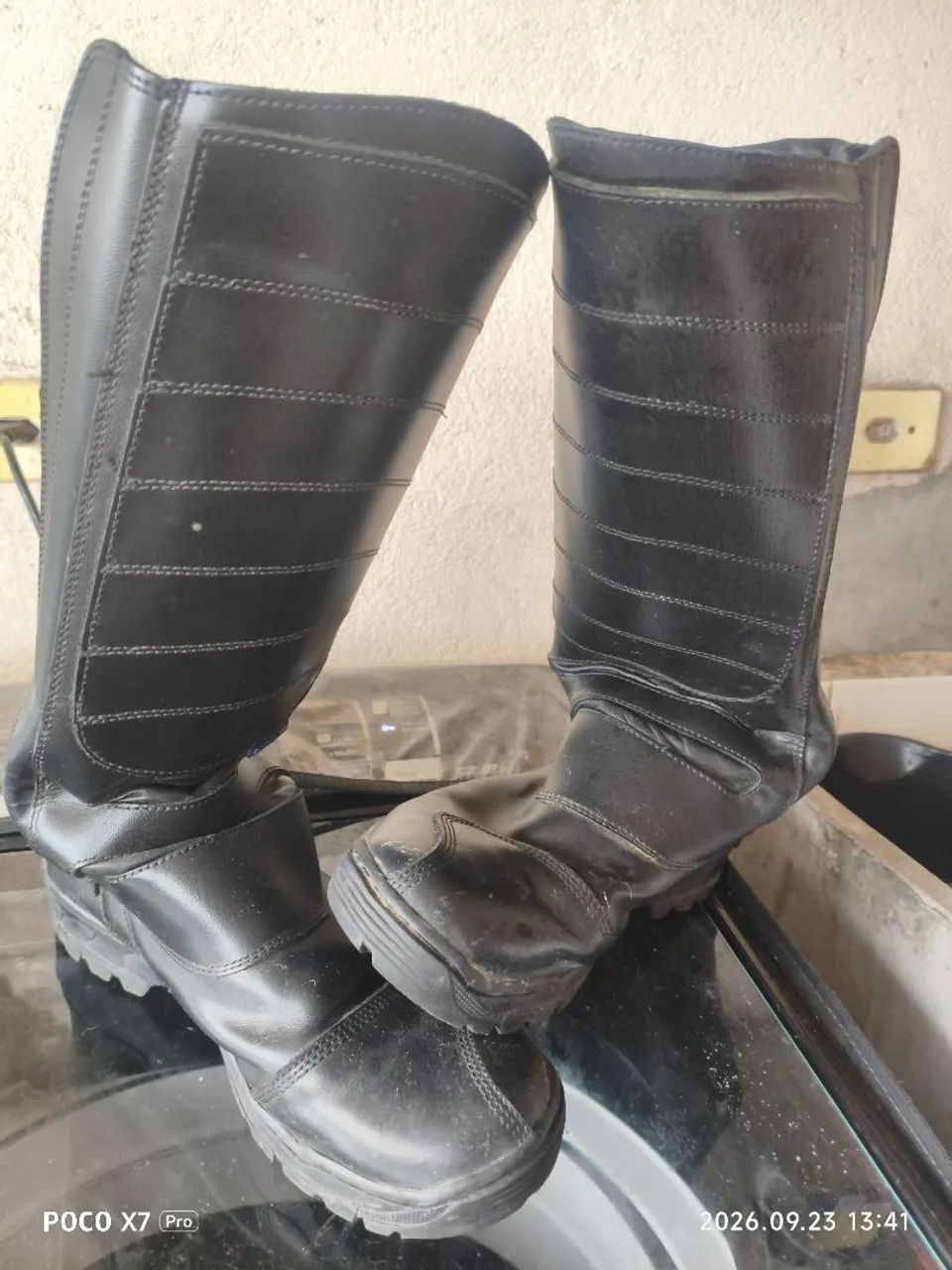 Bota cano alto bombeiro/moto - Foto 3