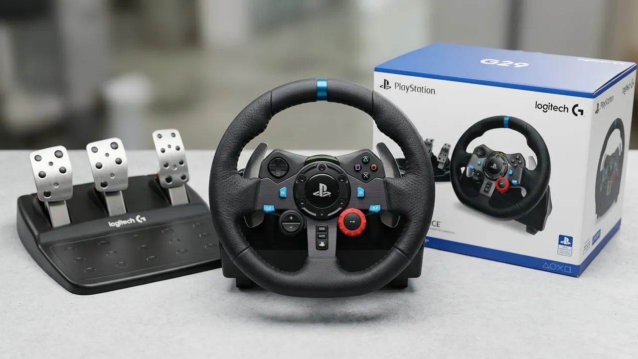 Volante e pedal Logitech G29 Driving Force Para Ps3/ps4/Ps5 e PC