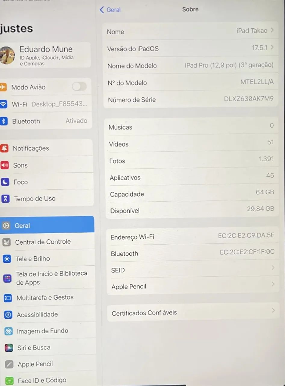 IPad Pro 12.9 Polegadas - 3rd Geração - 64Gb - Foto 2