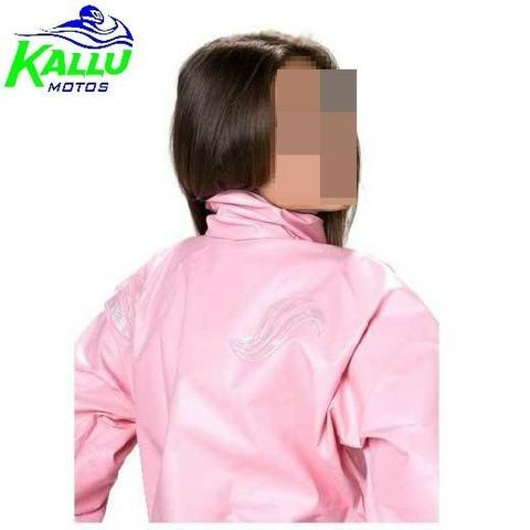 Conjunto de chuva capa de chuva feminina rosa - Foto 2