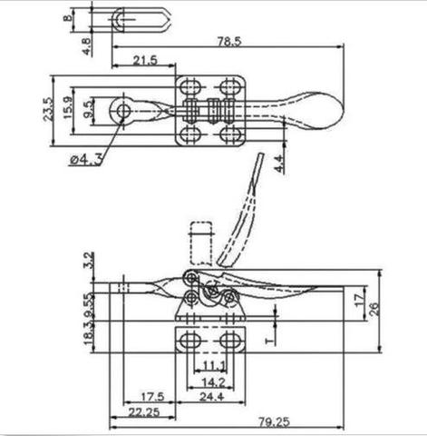 COD-CP12 Grampo Horizontal Toggle Clamp - Grampo De Fixação GH-201A Arduino - cnc 3d ETB - Foto 4