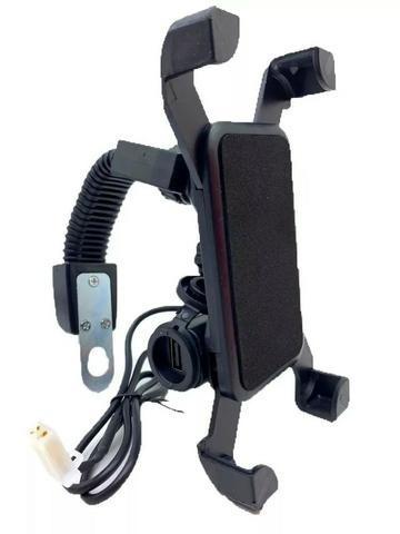 Suporte de moto com carregador usb