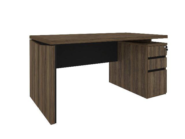 Artany Moveis Mesa Gerencia com Gavetas Y37 cor Nogal - Foto 5