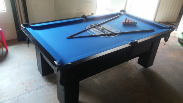 Mesa Charme Caçapa Redes Cor Preta Tecido Azul Logo Grêmio Mod. NRRB2513