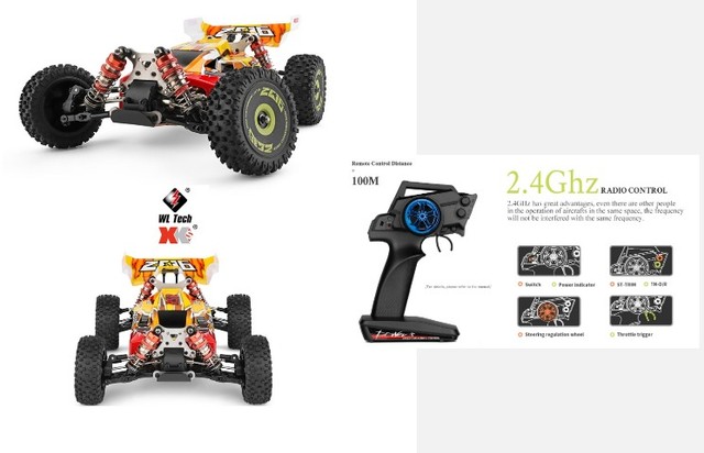 Carrinho com Rádio Controle Wltoys 144010 Combo Brushless - Atinge Até 75km! - Foto 3