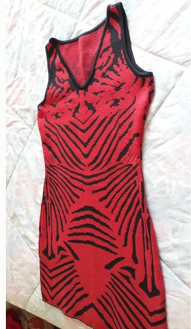 Vestido vermelho/preto, P - Foto 4
