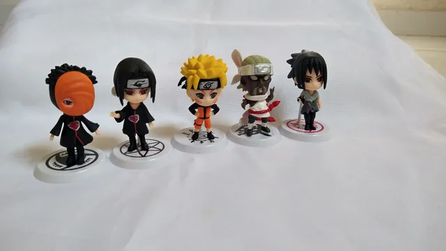 NO BRASIL** 12 bonecos naruto chibi com base 7cm Naruto shippuden