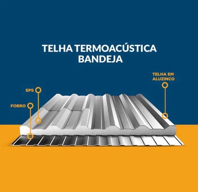 Telhas termoacusticas simples semi sanduiche