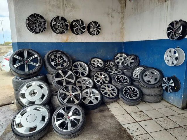Rodas e pneus novas usadas e semi novas aro 13 14 15 16 17 18 20 até em 10 x sem juros  - Foto 3