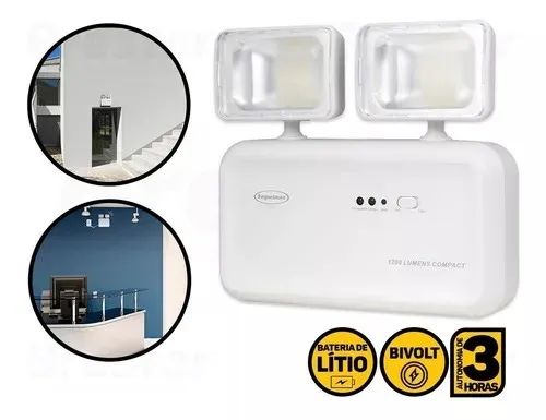 Iluminação De Emergência Segurimax Led 1200 2 Farois - Foto 5