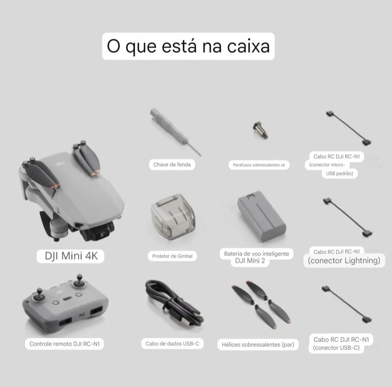 Drone Dji Mini 4k lacrado + cartão 128gb + 12x s/ juros (sem estoque). - Foto 3