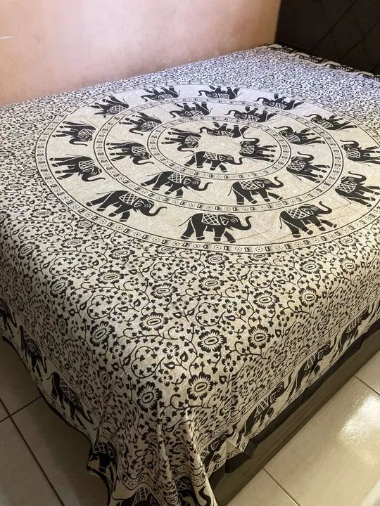 Colcha indiana casal Queen manta cortina canga painel  - Foto 4