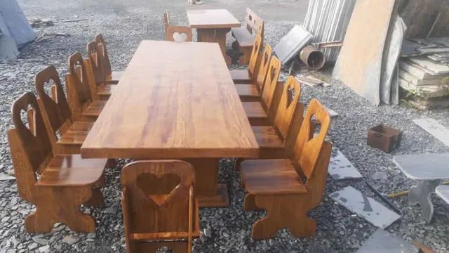 Mesa de Ardósia Pintada Estilo Madeira