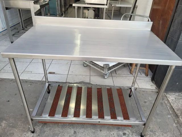 MESA INOX 304 COM PANELEIRO GRADEADO .  - Foto 3