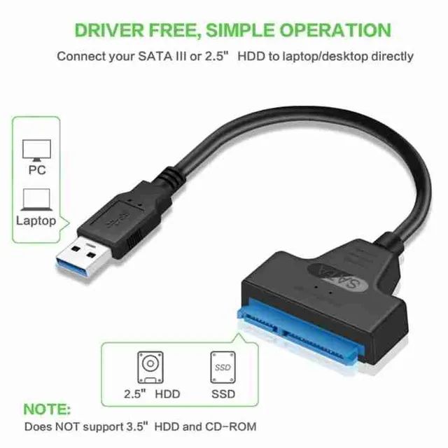 Adaptador Sata 2.0 Cabo 20cm Para USB 6Gbps Disco Rígido SSD Externo De 2,5 Polegadas - Foto 4