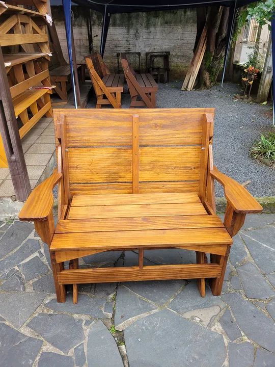 Banco de Madeira Maciça com Mesa Dobrável - Foto 5