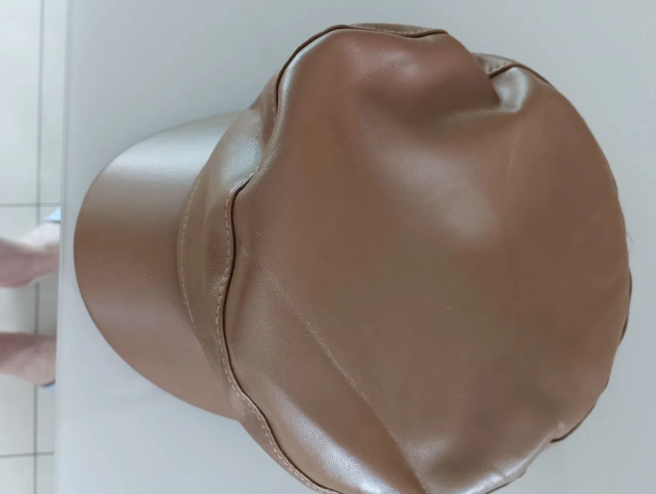 Boné de Couro  sintético Marrom - Foto 4