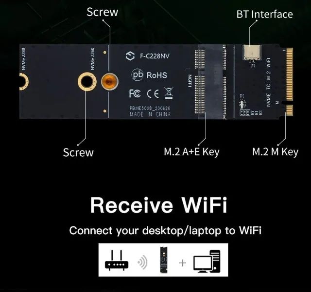 Adaptador NGFF M.2 A + E para NVMe PCI Express SSD Arduino Automação COD-AM551  - Foto 4