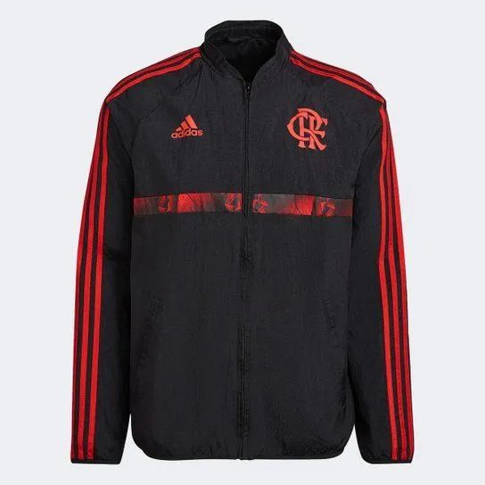 Jaqueta Flamengo 21/22 Icon Adidas Masculina - Preto+Vermelho