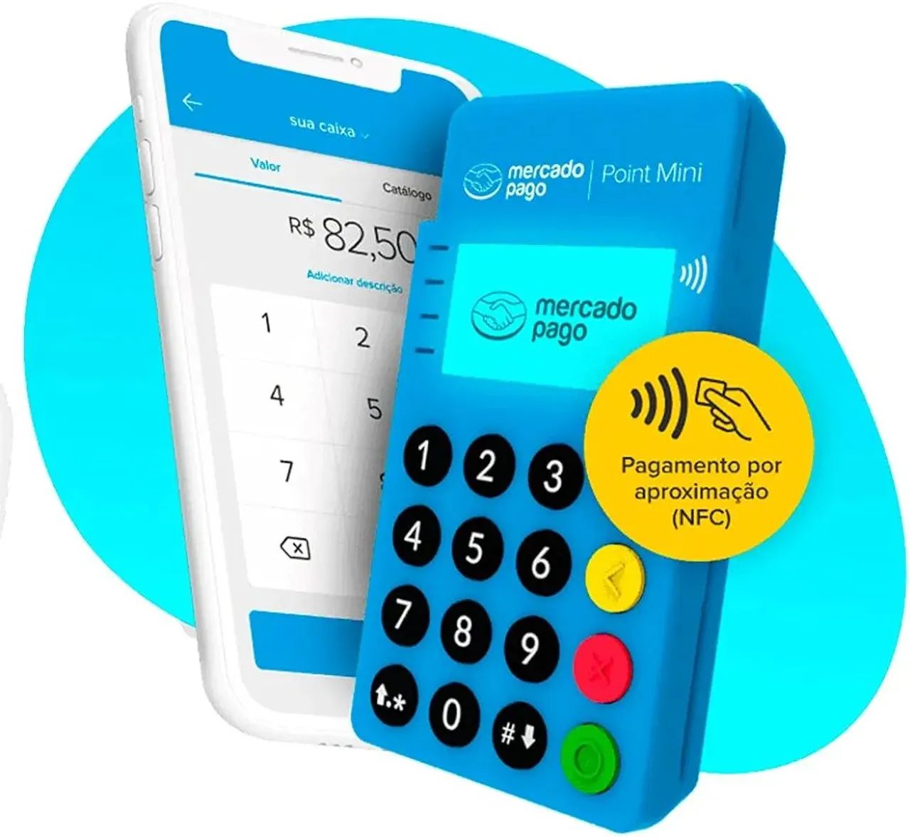 Maquininha Point Mini NFC ME30S Mercado Pago Bluetooth