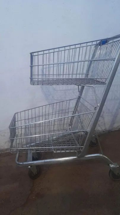 Carrinho de compras de metal - 1 andar e2 andares