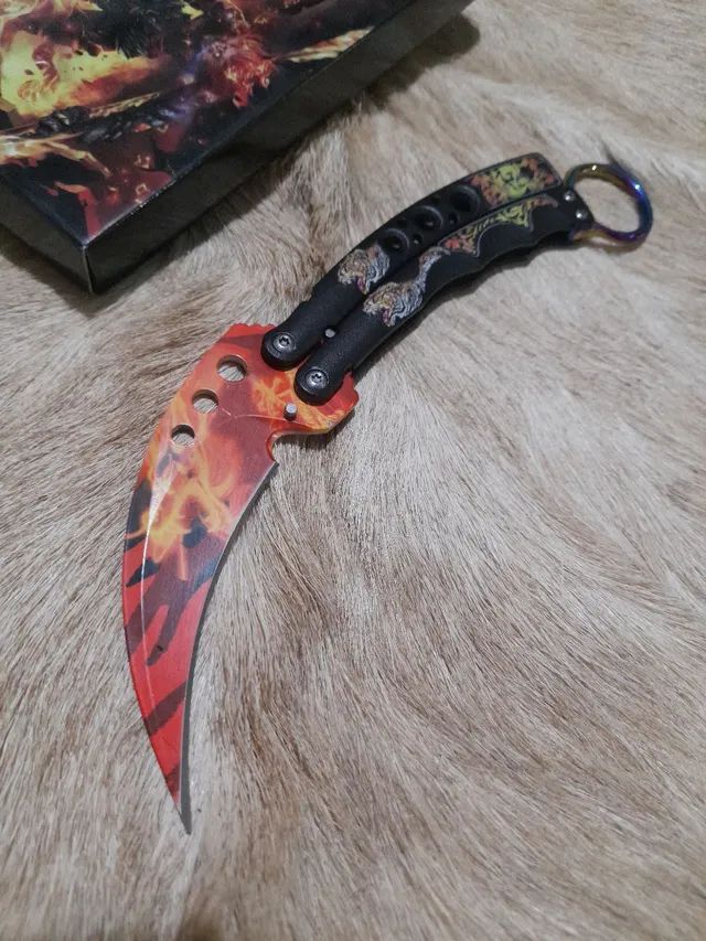 Canivete Karambit Butterfly CS GO Dragon Fire - Hobbies e coleções ...