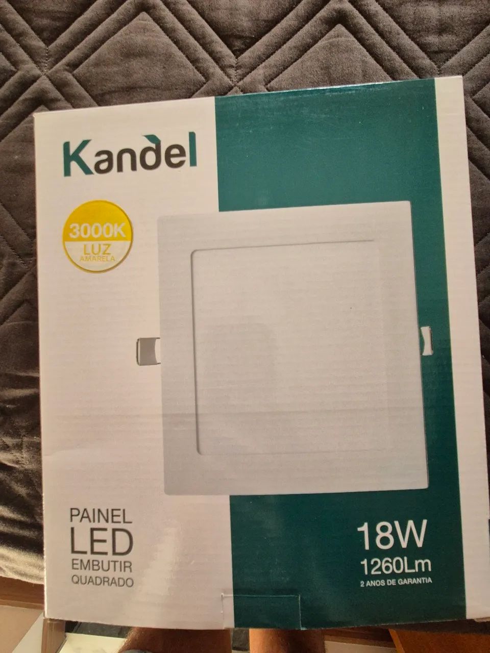 Painel LED Embutir Quadrado 18W 3000K