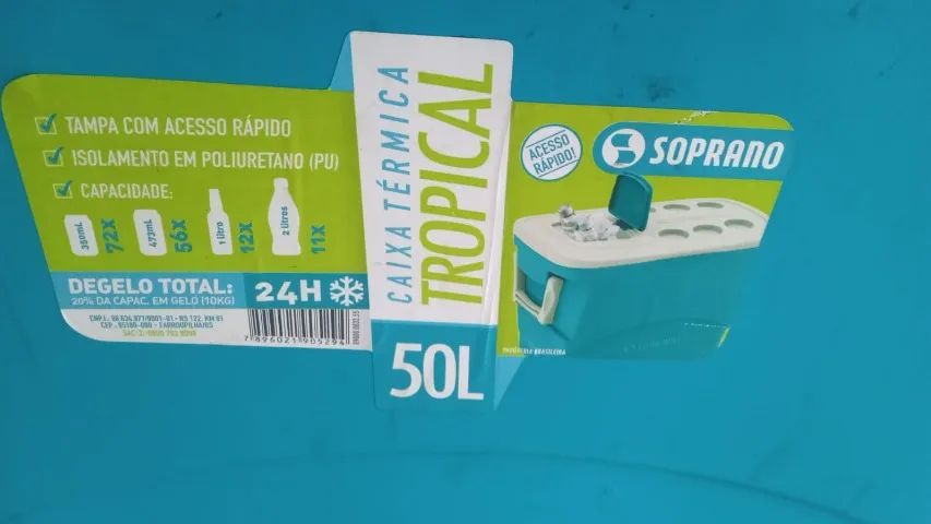 Caixa Térmica Soprano Tropical Plus 50L - Azul pouco uso - Foto 3