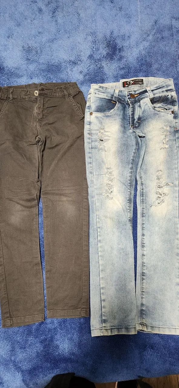 Calças infantis jeans e sarja slim