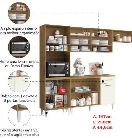 COZINHA C/ BALCAO OFF WHITE SUPER OFERTA - Foto 2
