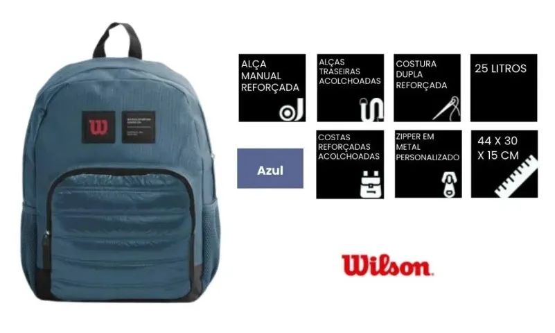Mochila Casual Azul - Wilson - Foto 5