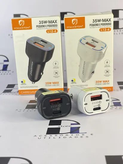 Carregador veicular com entrada TIPO C e USB 35W - Foto 4