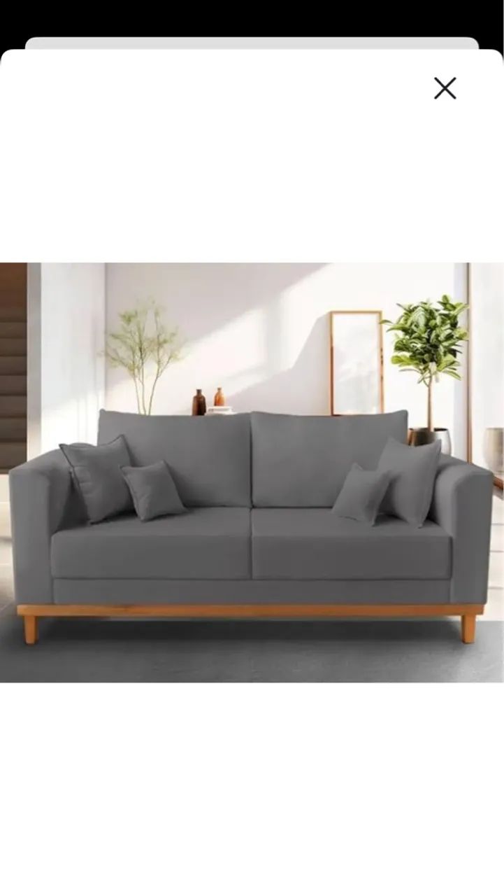 Sofá 2 Lugares Cinza Elegante - Conforto e Estilo! - Foto 2
