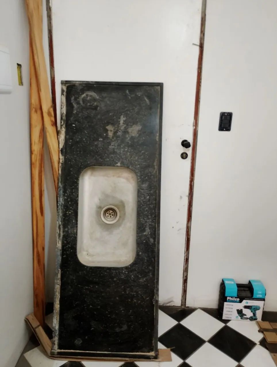 Pia para cozinha (cuba inox com bancada de granito)