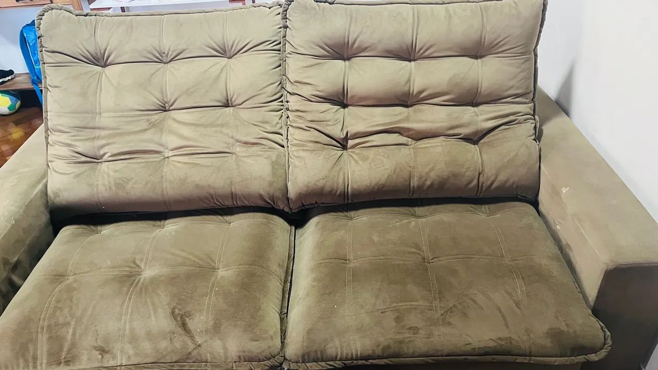 Sofá retrátil 2 lugares marrom reclinável  - Foto 5