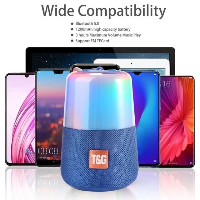 Caixa de Som Portátil Bluetooth com Luz Led - Foto 2