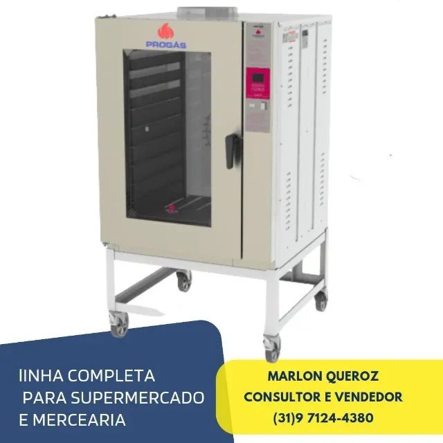 Forno Turbo a Gás 10 Esteiras Progas Novo