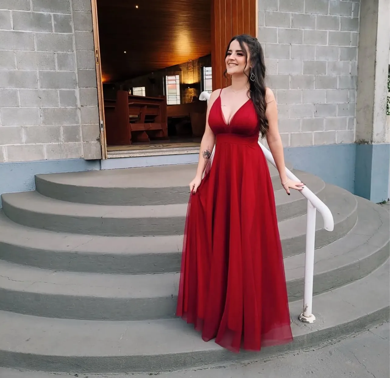 Lindo Vestido Marsala Festa